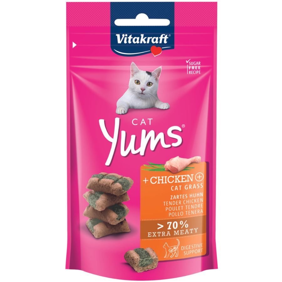 Vitakraft snack cat yums pollo y cat grass 40 GR, , large image number null